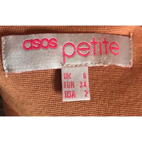 ASOS PETITE SIZE 2 BROWN TAN BODYCON DRESS - Picture 4 of 6